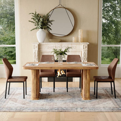 Ensemble de salle à manger 5 pièces, table rectangulaire de 64,5 pouces et chaises pour les repas en famille