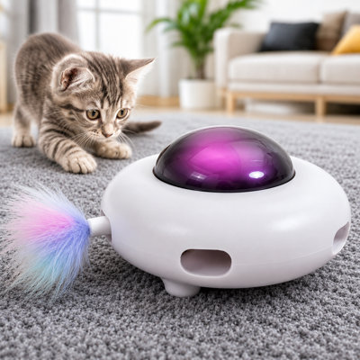 Jouet pour chat interactif avec plume UFO