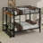 Queen Bunk Bed With Storage Shelves And LED Lights, Modern Metal Bunk Bed With Ladders