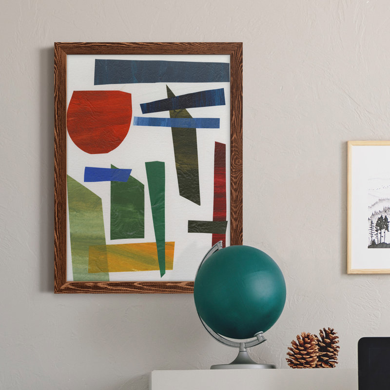 Colorful Shapes II - Peinture sur toile encadrée, H 38 po x l 28 po x P 1 po, Érable
