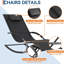 Chaise berçante d'extérieur avec structure en fer robuste, fauteuil inclinable en maille respirante pour patio, noir-622273615