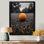 Monogramme de balle de golf orange et gris I - salon de golf mural