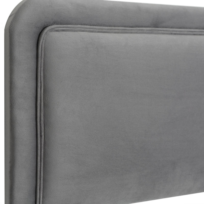 Wile Upholstered Headboard, Kingsize (5'), Velvet, Steel