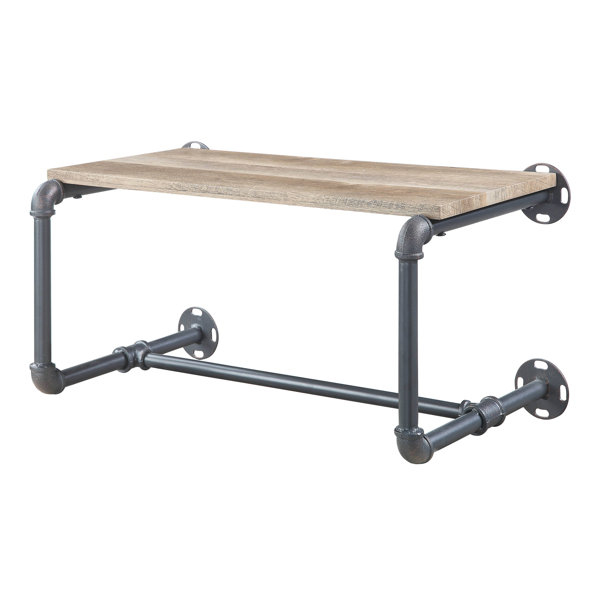 Williston Forge Jestine Oak And Sandy Grey Wall Rack With Shelf | Wayfair