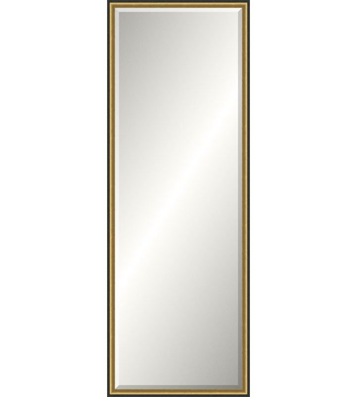 Gold  and Black Rustic Mirror, Slim Leaner