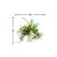 White Hydrangea, Ivy And Fern In Round White Fiberstone Pot