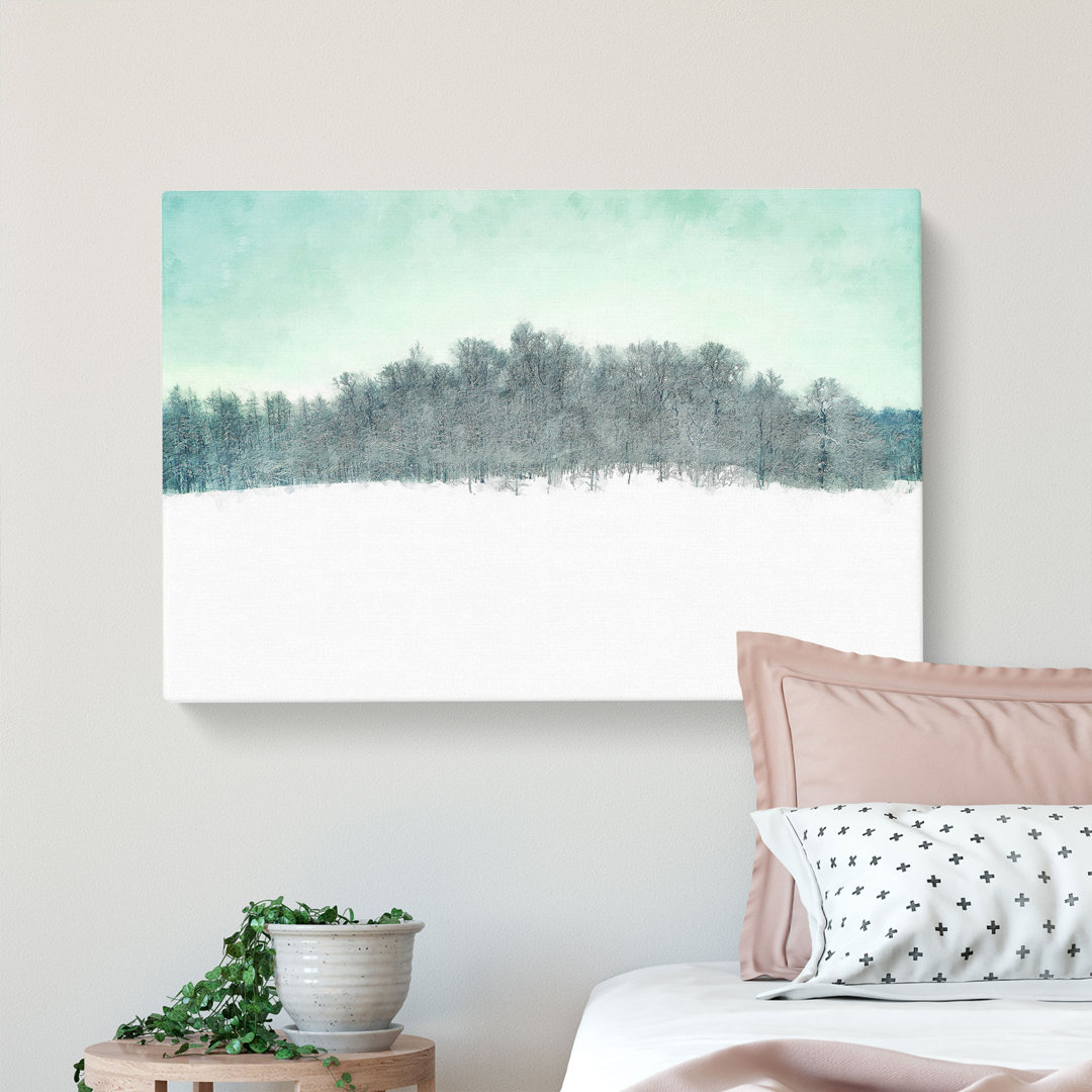 Forest At Wintertime Painting - Wrapped Canvas