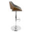 Ensemble de 3 tabourets pivotants réglables de style Mid-Century avec base chromée et détails noyer-1953682295