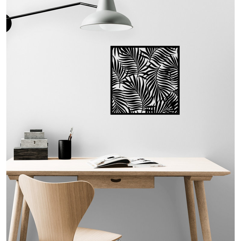 Metal Leaves Modern Art Wall Décor, Abstract Botanical Metal Decoration for New Home or Office Gift, 30" H x 30" W x 0.5" D