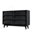 Commode double 6 tiroirs avec design biseauté, parfaite pour un rangement organisé et élégant dans n'importe quelle chambre à coucher ou salon.