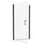 Grande porte de douche pivotante avec poignée en acier inoxydable pour salle de bain Big - 1/4 po en verre trempé noir mat
