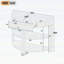 Console cannelée demi-lune avec tiroir et 2 tablettes, conception peu encombrante pour les entrées et les couloirs-134333933-134333939-134333938