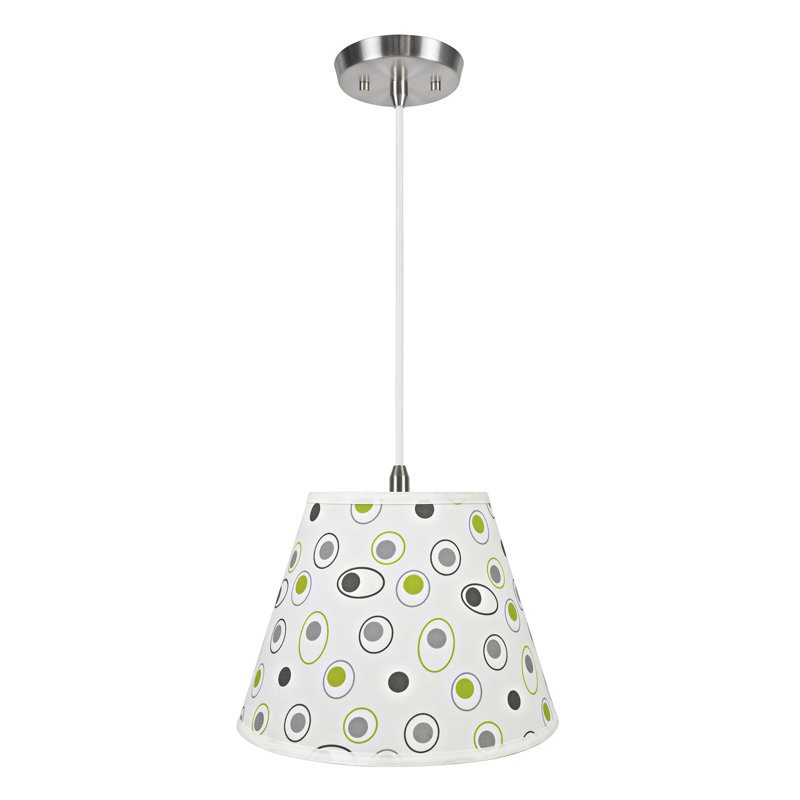 Luminaire suspendu 1 lumière à cône simple Dominick, H 9,5 po x l 13 po x P 7 po, Blanc cassé