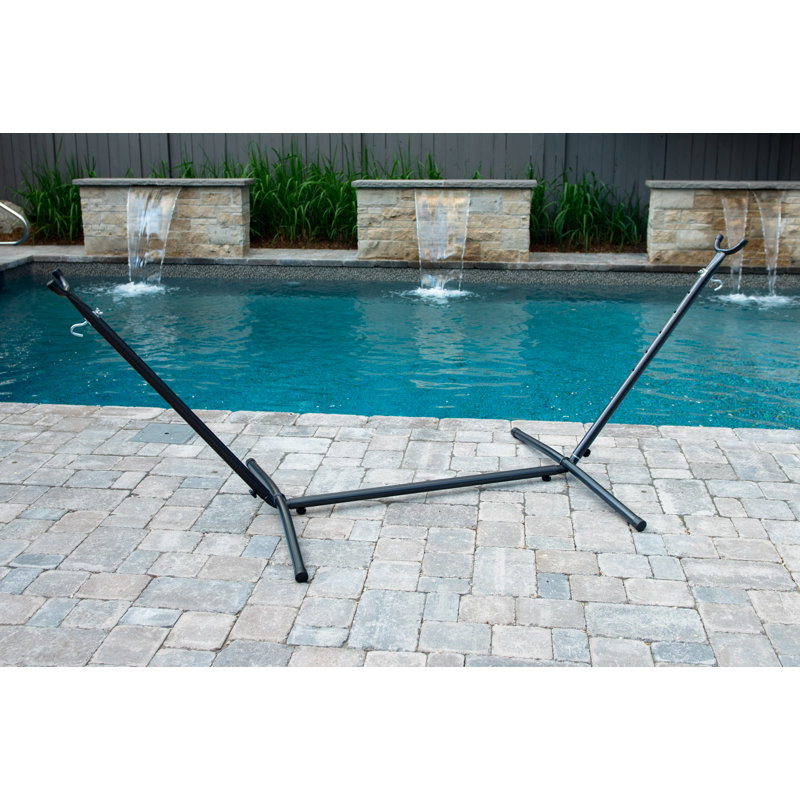 Carina Steel Standard Hammock Stand, Charcoal, 111.76cm H x 121.92cm W x 274.32cm D