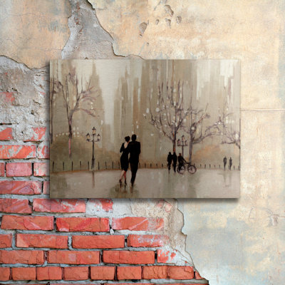 "an evening out neutral" par julia purinton, reproduction d’art sur aluminium brossé