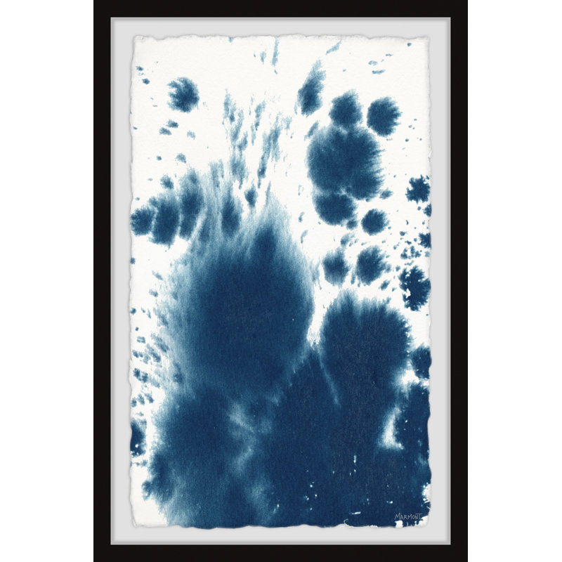 Peinture bleue dispersée - peinture encadrée, H 12 po x l 8 po x P 1,5 po