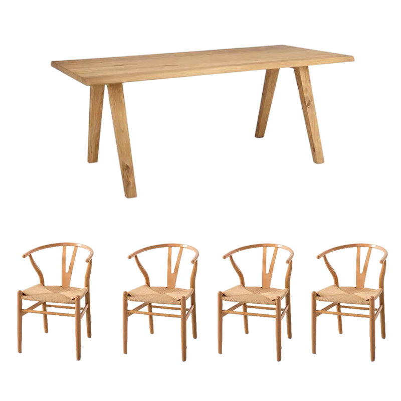Rectangular Dining Set, H 29,53 po x L 55,12 po x l 27,56 po