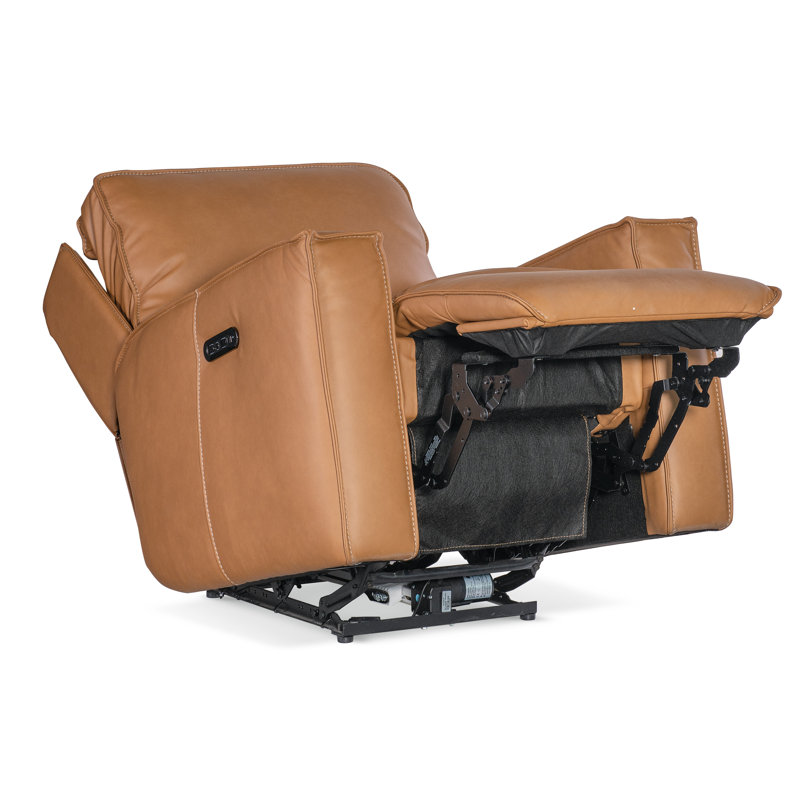 Oslo Antelope Brown Leather Zero Gravity Recliner with Power Headrest
