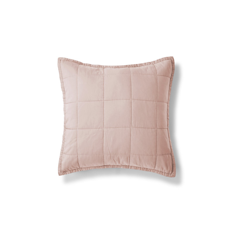 Laundered Cotton Cotton Pillow Sham, Pink