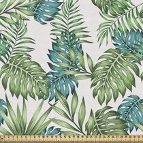 Banana Leaves Tropical Palm Leaf Print Cotton Fabric for Curtain Upholstery  Material Digital Print Fabric - 55 inches Wide (Sold by The Yard)