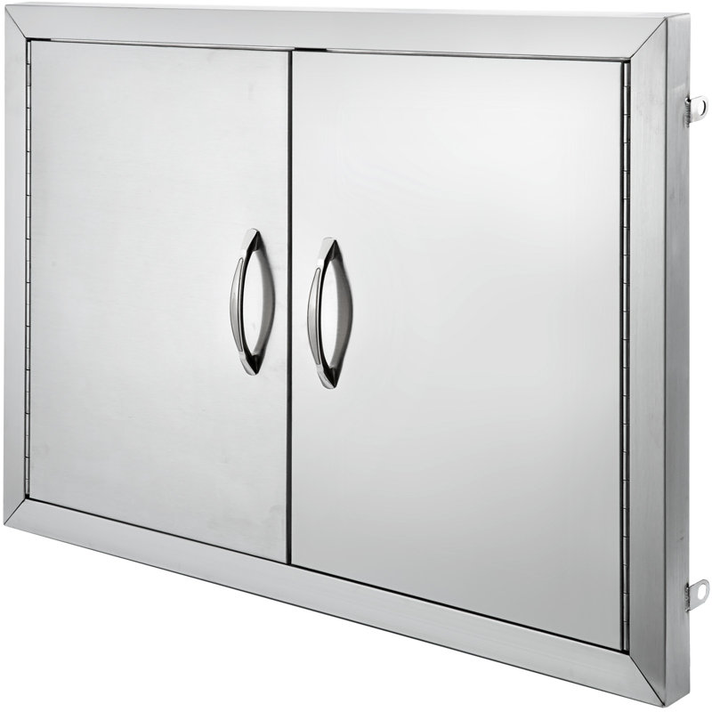 Porte d'accès pour barbecue, double porte de cuisine extérieure en acier inoxydable de l 28 po x H 19 po