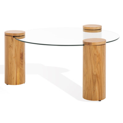 Claudette Wood And Glass Coffee Table