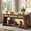 Table d'entrée en rotin 70,9 po avec tiroir, console longue étroite pour le salon, couloir, canapé derrière, noir-1137441059