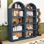 Ensemble de bibliothèques arquées 2 pièces avec tablettes, bibliothèque autoportante avec dispositif anti-basculement pour le salon-348335521