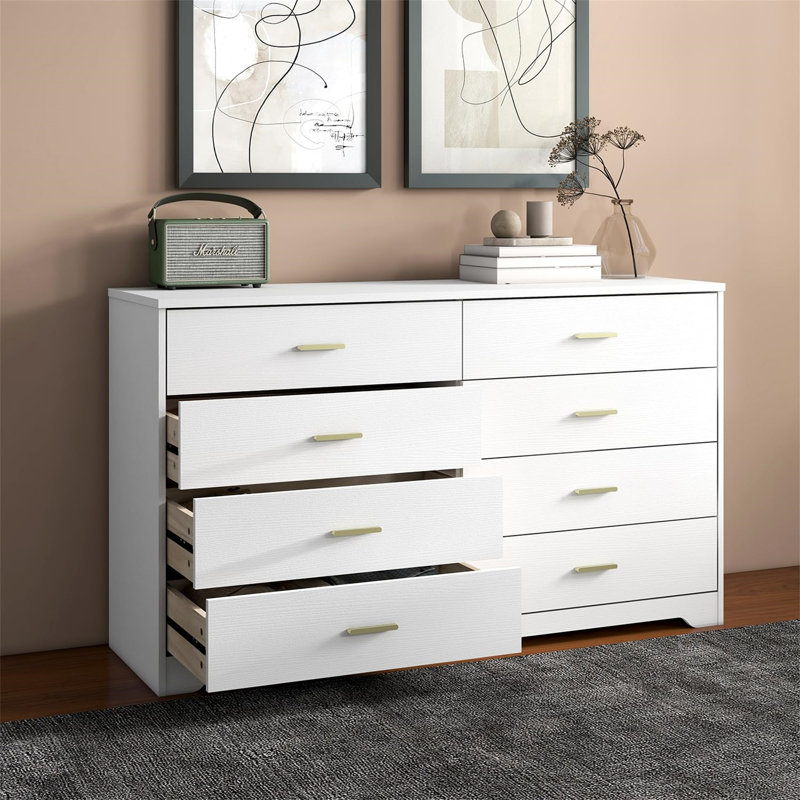 8 - Drawer Chest of Drawers, White