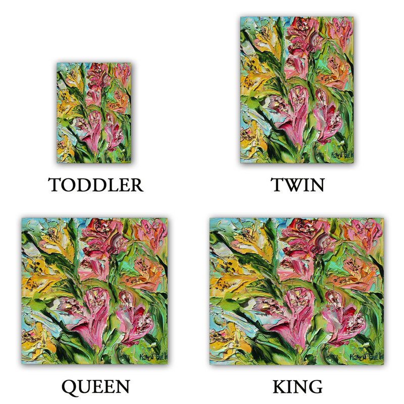 Ensemble de housse de couette lilly fleurs, 1 housse de couette grand + 2 taies standards