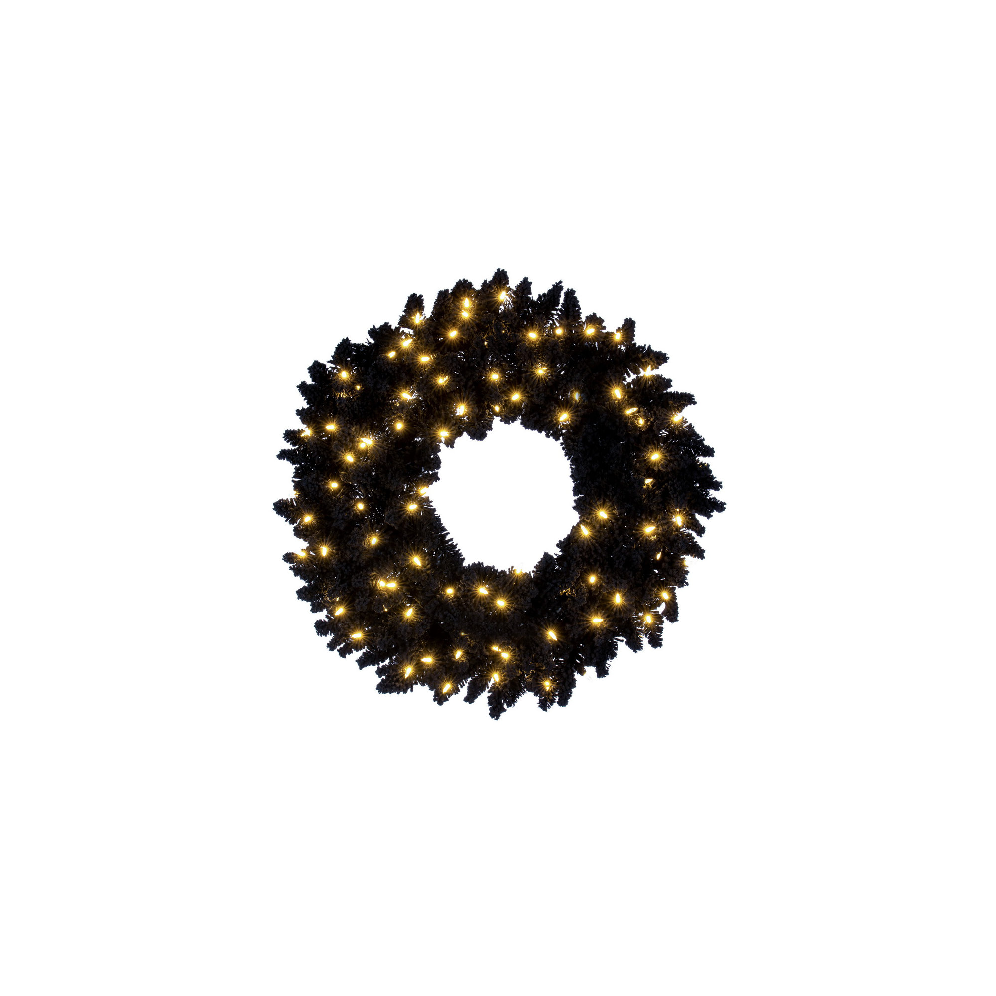 Flocked Fir Pre-Lit Dura-Lit Lighted PVC Wreath, 24" H x 24" W