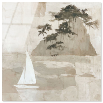 Impression acrylique « Marée silencieuse II », décor côtier vintage par Art Remedy, prête à accrocher, 20 x 20 pouces