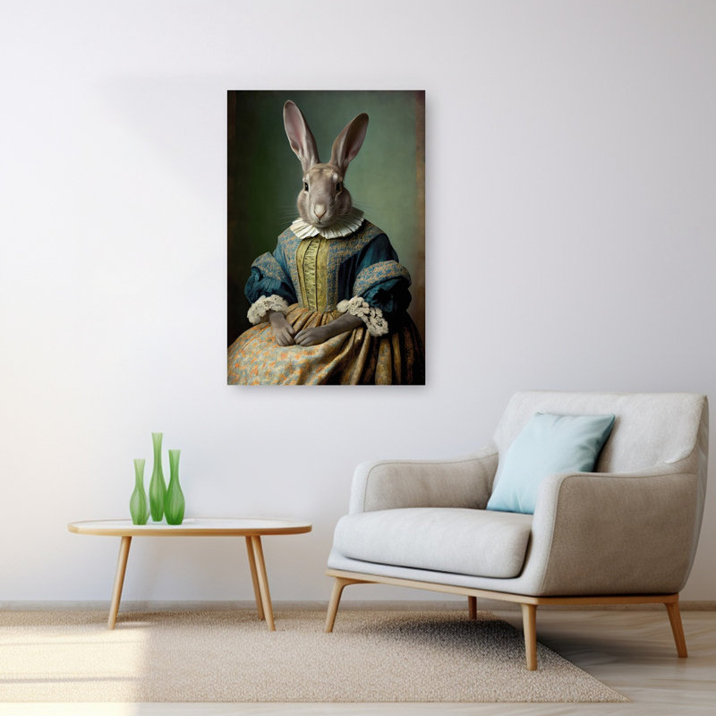 Reproduction d'art mural Regal Hare, H 48 po x l 32 po