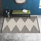 Evelina Tribal Shag Area Rug for Living Room Bedroom Dining Room Nursery Kitchen, Beige/Ivory