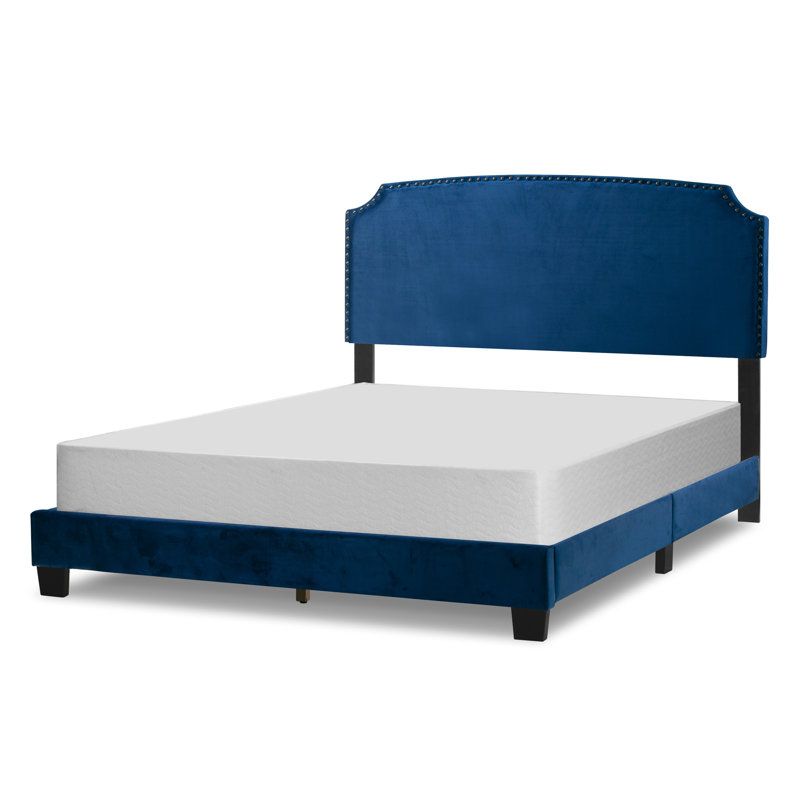 Lemelin Upholstered Standard Bed, Blue