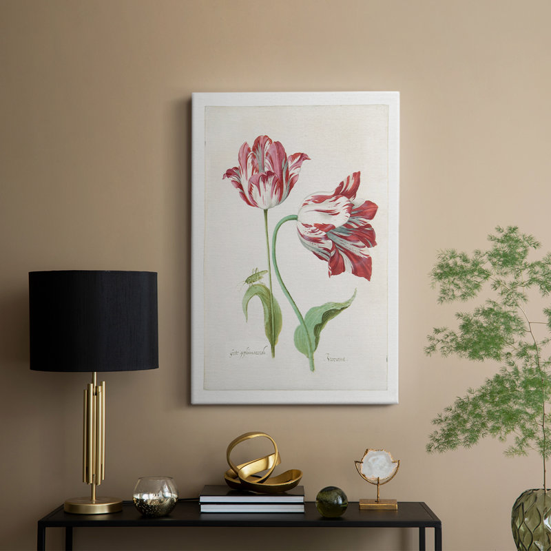 Deux tulipes II - Cavas enveloppés de galerie, H 48 po x l 32 po