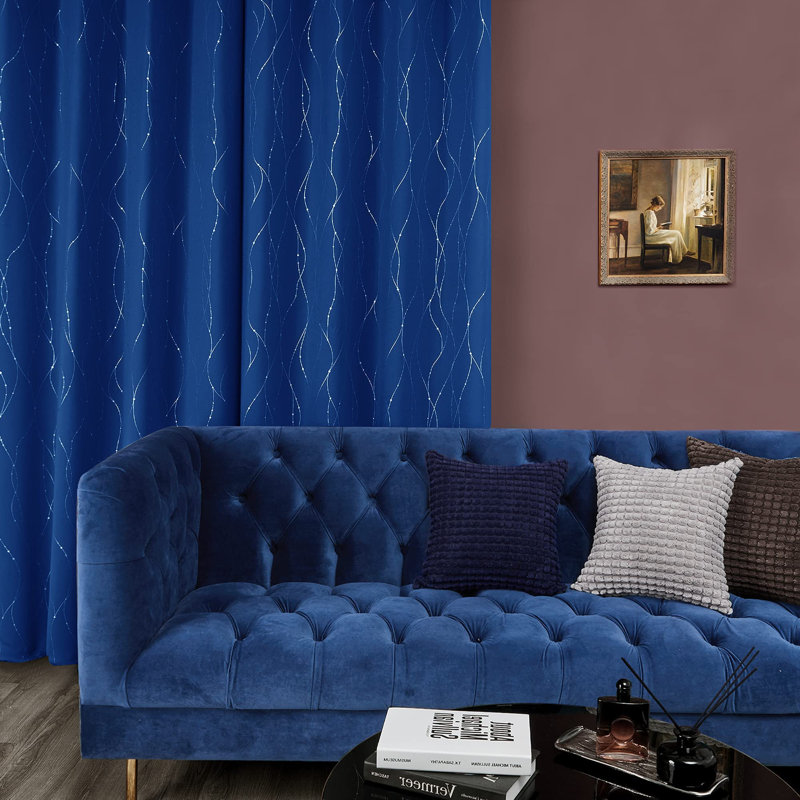 Corneil Blackout Curtain Pair, 55cm Width x 180cm Drop