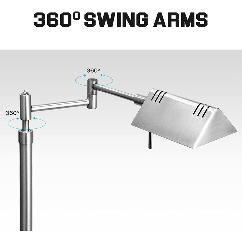 Ansul 55'' LED Swing Arm Floor Lamp, Brushed Nickel