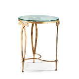 Fleur De Lis Glass End Table