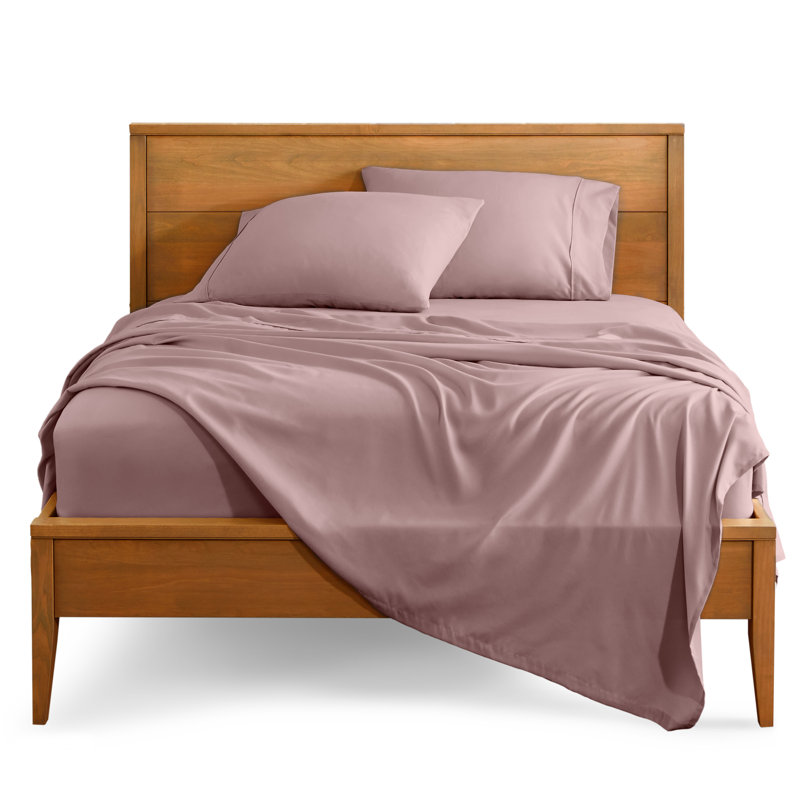 Bare Home Ultra-Soft Microfiber Sheet Set, Queen Sheet Set + 1 Fitted Sheet + 2 Pillowcases, Mauve