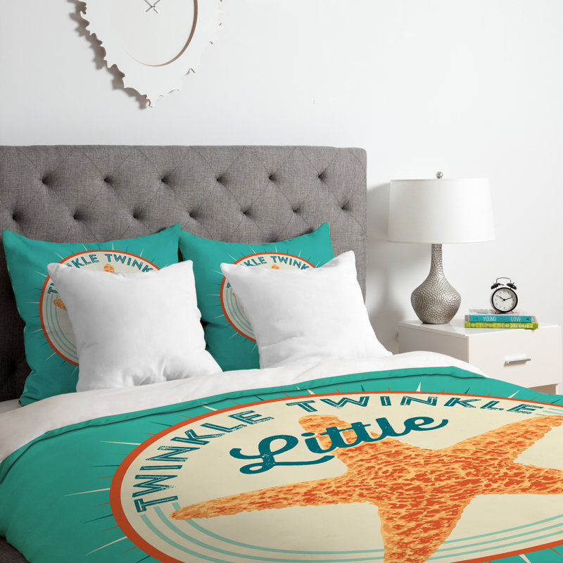 Ensemble de housse de couette Twinkle Twinkle Little Star, Housse de couette pour grand lit et 2 taies décor