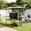 Gazebo de terrasse avec barbecue à deux niveaux, 2,4 m x 1,5 m