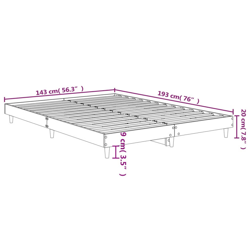 Brotherhood Bed, Black, 140 x 190cm