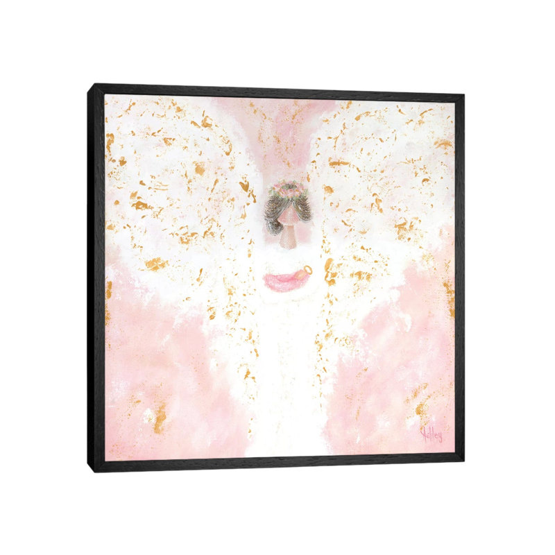Pink Angel Baby by Ashley Bradley - Print on Canvas, 66.04 cm H x 66.04 cm W, Black Framed