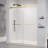 56-60*76 INCH Double Sliding Frameless Soft-Close Shower Door with Premium (8mm)Thick Tampered Glass and Easy-Cleaning Coating In Brushed Gold