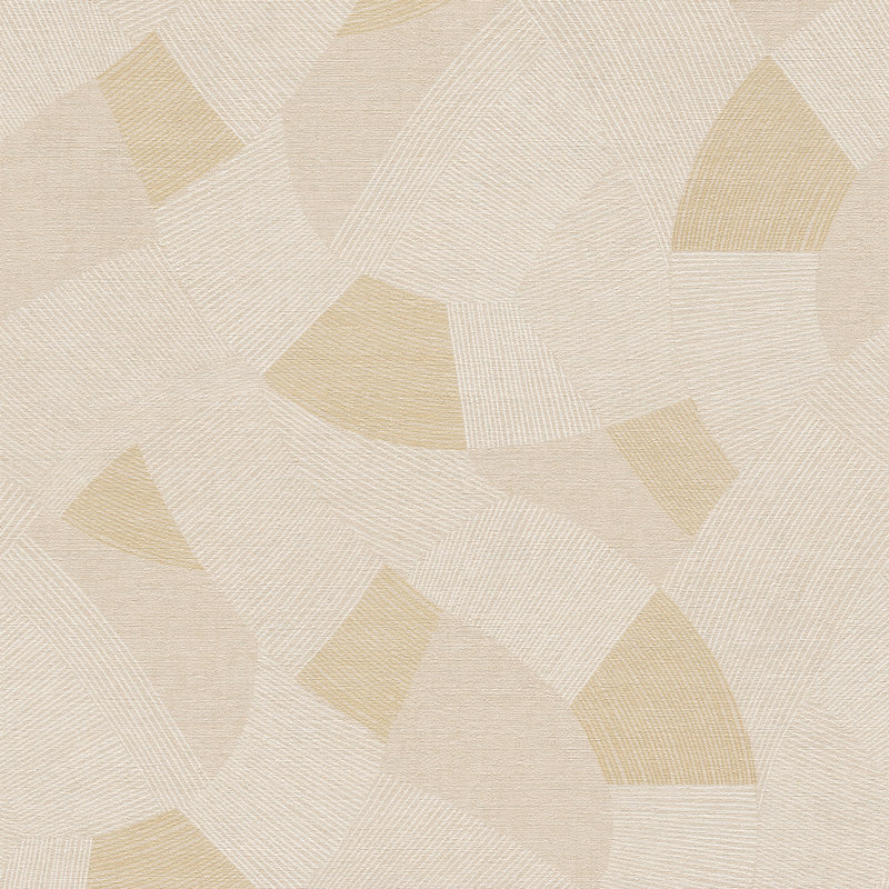 Havana 2 Collection Abstract Geometric Wallpaper Roll, Beige