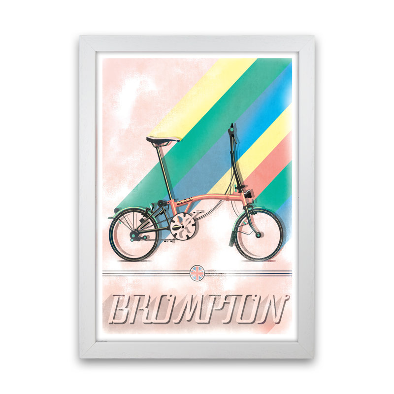 Brompton - Print, 30cm H x 21cm W x 3cm D, White Framed