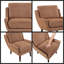 Chaise d'appoint contemporaine avec revêtement en chenille et pieds en bois massif-1770133815