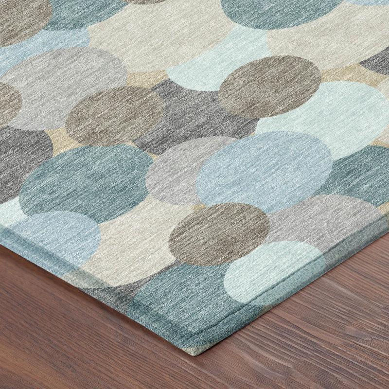 Tapis intérieur / extérieur lavable à la machine Chantille ACN2450, Turquoise, Tapis de couloir 2 pi 3 po x 7 pi 6 po