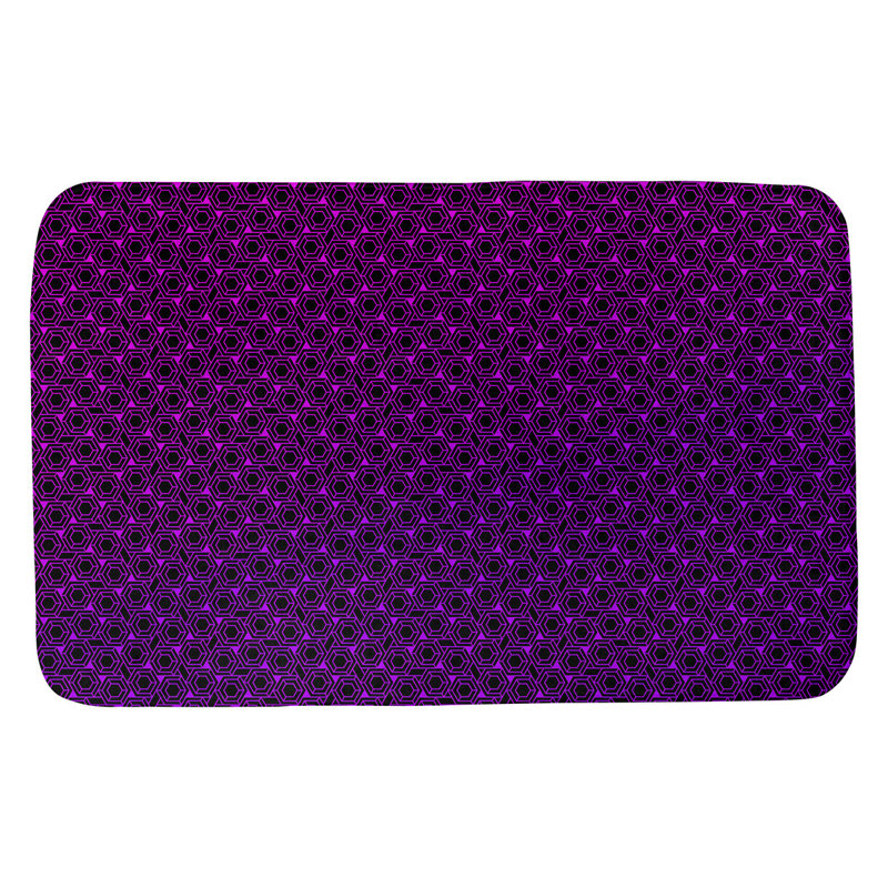 Tapis pour salle de bain en treillis katelyn elizabeth Avicia, l 17 po x L 24 po, Mauve foncé